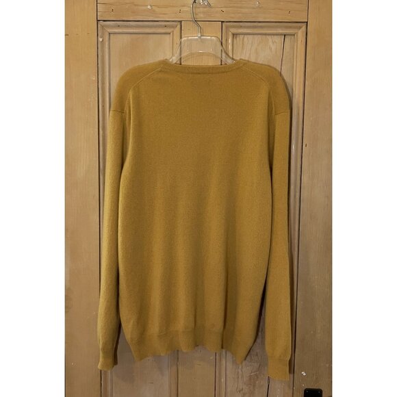 Club Room Mens Vintage Y2K 100% Cashmere V-Neck Sweater Size XXL Yellow FA EXC - Picture 6 of 8
